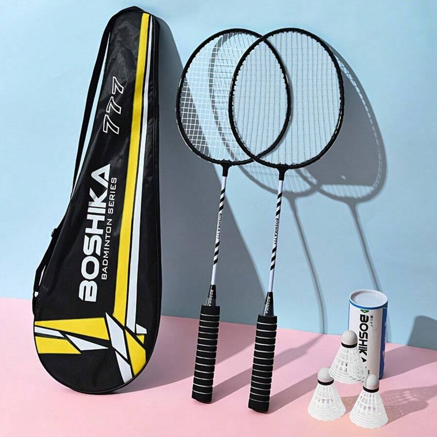 2pcs Badminton Rackets, Foam Handle Training Badminton Rackets - Purple - View 1