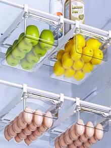 1 Stück Kühlschrankaufbewahrungsbox zum Aufhängen - transparenter Obst- und Gemüseaufbewahrungsbehälter, universaler Kühlschrank-/Gefrierschrankaufbewahrungsbehälter - Transparent - Übersicht 1