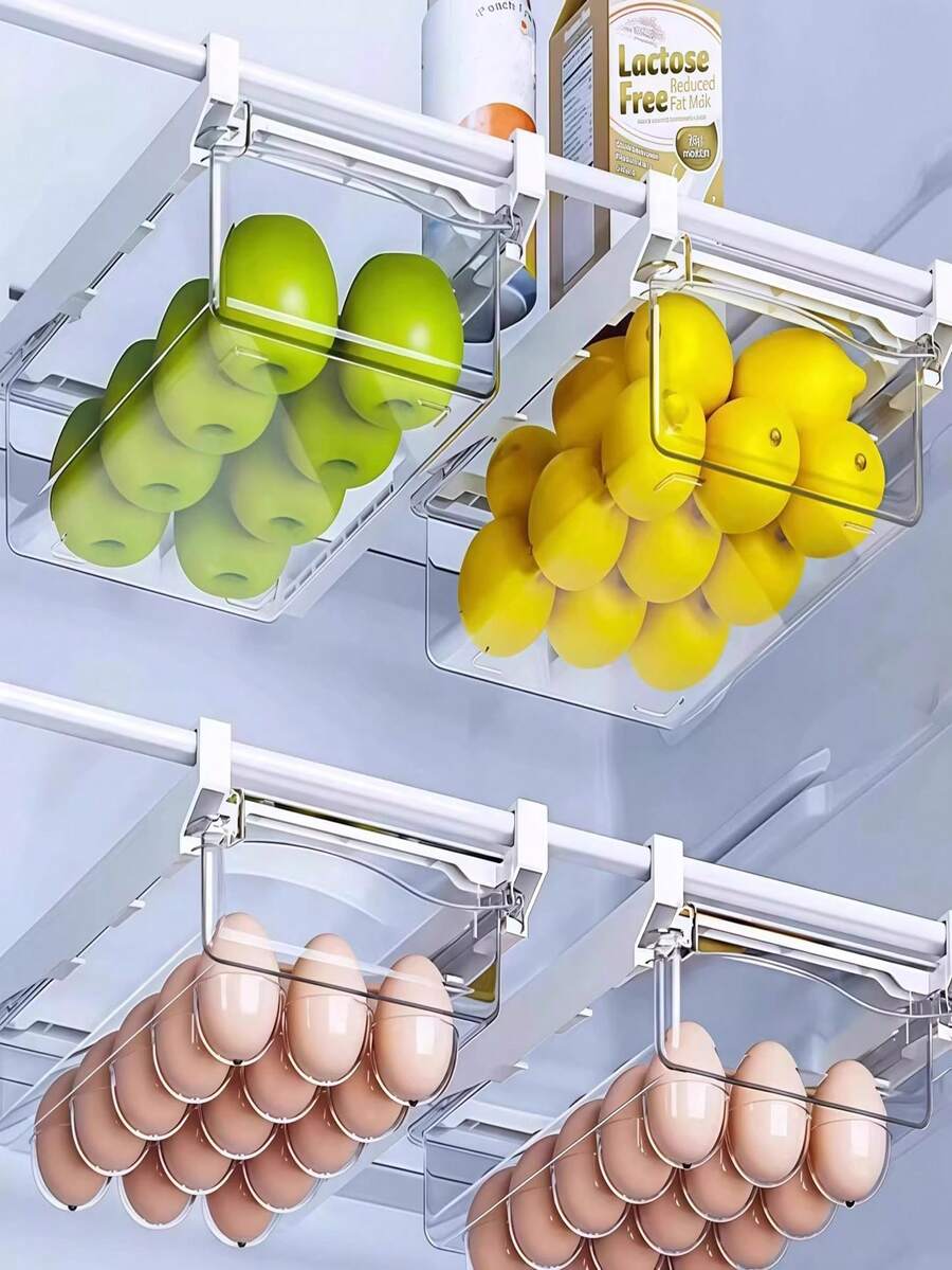 1 Stück Kühlschrankaufbewahrungsbox zum Aufhängen - transparenter Obst- und Gemüseaufbewahrungsbehälter, universaler Kühlschrank-/Gefrierschrankaufbewahrungsbehälter - Transparent - Übersicht 1