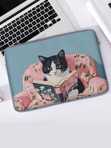 Cat Pattern Printing Laptop Bag, Computer Cloth Cover Accessories, Soft Laptop Bag, Soft Laptop Cover, Laptop Cover, Tablet Cover, Leather Bag, Laptop Zipper, Computer Cover, School Business Office - Multicolor - View 7