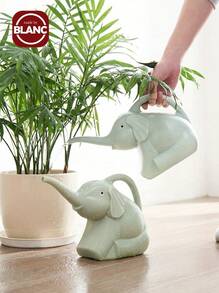 1 件可爱塑料大象形喷壶，适用于家庭、办公室、阳台、户外花园、庭院、池塘、游泳池、盆栽灌溉、海滩休闲，耐用实用 - 彩色 - 查看 3