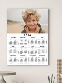 1件2026年个性化照片日历，墙面装饰/新年、情人节、生日礼物/乔迁礼物/实用定制礼物，适合送给家人、朋友、情侣、办公室使用/2026年新年计划
