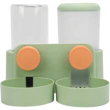 Juego de Dispensador de Agua y Comida Colgante Multifuncional, Horario Inteligente de Alimentación de Mascotas, de Doble Cuenco para Gatos, Perros, Diseño Que Ahorra Espacio (Green) - Azul - Ver 5