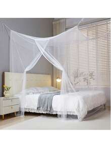 方形单面开口蚊帐，室内外皆宜——非常适合露营、露台、户外旅行、床铺、帐篷、野餐、花园、卧室等场所。超大便携式蚊帐，适用于最大1.8米的床铺（含挂钩）。 - 多色-方形 - 查看 12