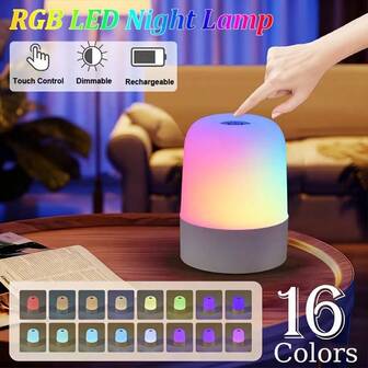 Rechargeable LED Desk Lamp, Touch Control, Multi-Color Lighting, Suitable For Bedroom, Living Room, Desk, Bedside, Office, Party And Other Scenarios