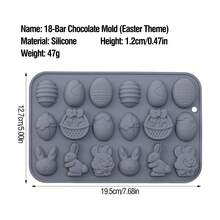 1pc Creative 18-Cavity Silicone Cake Mold, Easter Dinosaur Egg & Rabbit Shaped Silicone Cake, Ice Cream, Pudding, Jelly, Soap, Baking Mold DIY Tool