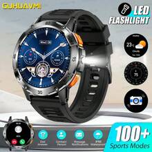 GUHUAVMI 智能手表（接听/通话），1.53 英寸圆形全触控屏，男士智能手表，健身追踪器，无线通话，LED 手电筒，音乐控制，消息推送，多种运动模式，防水/睡眠监测，计步器，兼容安卓和 iOS 系统 - 彩色 - 查看 17