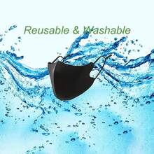 10Pcs Wardrobe Cloth Mask Set, Black Mask With Washable Fabric And Adjustable Earrings. Masks Are Reusable And Elastic. Comfortable And Refreshing Face Mask - Black - View 5