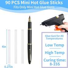 20/50/90支装迷你热熔胶棒，透明胶枪棒，适用于金属、木材、玻璃等材质的DIY艺术工艺品和学校项目，可粘合。 - 透明色 - 查看 7