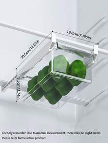 1 Stück Kühlschrankaufbewahrungsbox zum Aufhängen - transparenter Obst- und Gemüseaufbewahrungsbehälter, universaler Kühlschrank-/Gefrierschrankaufbewahrungsbehälter - Transparent - Übersicht 7