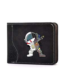 Multi Functional Double Fold Short Wallet With Multiple Card Holders, Secure Card Storage, Multiple Colors To Choose From, Astronaut Design, Minimalist Wallet | Faux Leather Wallet | Perfect Holiday Gift Selection - one-size - View 15