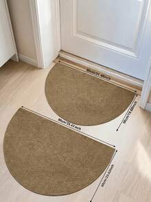 1pc Nordic Style Brown Faux Jute Fabric Washable Bottom Entrance Door Mat, Semi-Circular Warm Earth Tone Doormat For Indoor And Outdoor Use, Practical Hallway Bedroom Luxury Home Decor Carpet, Easy To Maintain Entryway Rug
