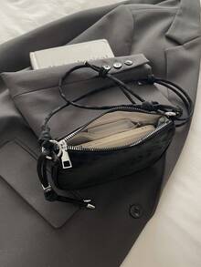 Litchi Texture Mini Crossbody Bag For Women, New Stylish Compact Versatile Daily Bag - Black - View 4