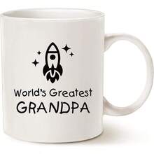 Funny Grandpa Coffee Mug Father's Day Gifts Worlds Greatest Grandpa Arrow Porcelain Cup White 14 Oz Best Birthday Gifts for Your Grandpa Grandfather or Even Your Dad - TazaGranAbuelo - Ver 4
