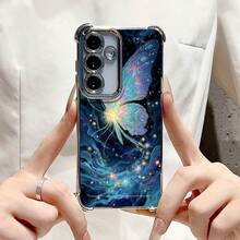 Funda de Teléfono con Luz de Sueño de Cielo Estrellado de Mariposa para Samsung Galaxy S20 FE 5G S20 Ultra S20 Ultra 5G S20 Lite S21 5G S21 FE 5G S21 Ultra 5G S21+ 5G S22 Ultra 5G S23 FE S23 Ultra para Samsung S23+ S24 FE S24 Plus S24 Ultra S25 Edge S25 Plus S25 Ultra Funda Protectora Antigolpes de Cuatro Esquinas Electrochapada Patrón Lindo Nueva Funda Transparente Suave Creativa NR5H - Multicolor - Ver 8