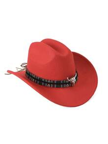 1pc Animal Bohemian Polyester Bow Western Cowboy Hat, Versatile Fashion Accessory For Daily Wear, Unisex - Multicolor - View 5