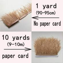 39.37 英寸（100 厘米）人造羽毛饰边，适用于 DIY 手工艺品、连衣裙、手提包、家居装饰抱枕、舞台服装、派对/婚礼/毕业典礼装饰、手工 DIY 项目 - 布艺丝带饰边