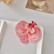 10个蝴蝶兰花仿真花头假花手工DIY装饰发夹胸花头绳耳环配件手礼品蛋糕装饰，适合日常节日、派对外出、室内外服装假发装饰 - 彩色 - 查看 6