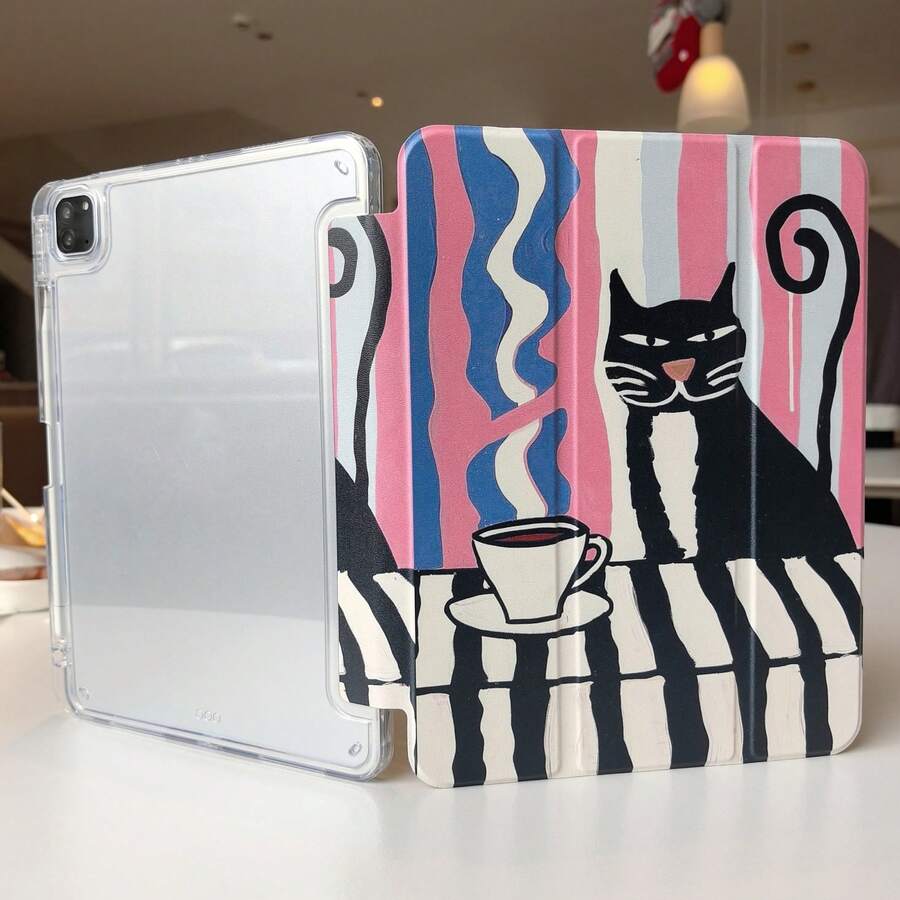Compatible With Huawei MatePad 11.5 S Tablet Case, MatePad Cover, With Pen Slot, High-Transparency Acrylic Back Panel, DIY-Friendly, Smart Sleep Wake-Up, Full Coverage Drop Protection, Compatible With Huawei Matepad SE 11 ", Redmi Pad SE 11 Inch Tablet Protective Case, IPad Case, Compatible With Ipad 10 Generation Protective Case - Clear - View 1