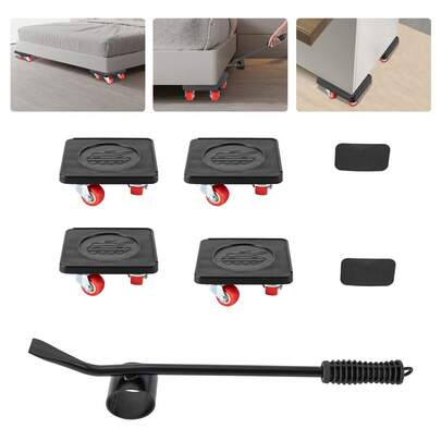 SENDERPICK 4-Wheel Lifter Mover Tool Set Heavy Load Mover Lifter Appliance Floor Protection 360 Degree Rotary Pads Load 400kg