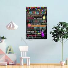 Póster de reglas de la cafetería escolar, letrero de maestro de la escuela en el comedor, póster escolar, arte de pared de la cafetería, póster de comer tus verduras para la estética de la habitación, pósteres e impresiones en lienzo, póster de arte de pared para la habitación, cuadros decorativos para la sala, póster, con marco, pósteres, cuadros para la pared, marcos para cuadros, cuadro, Virgen de Guadalupe, salas - transparente - Ver 5