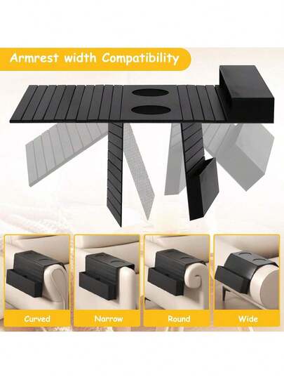 EstiloQivine Posavasos PortáTiles,Portavasos De Silicona Para Sofá,Mesa Plegable Para Sofá,Soporte Flexible Antideslizante,Soporte Tazas, SillóN PortáTil Bebida, Tazas, Come, Aperitivos, TeléFonoVersióN Mejorada