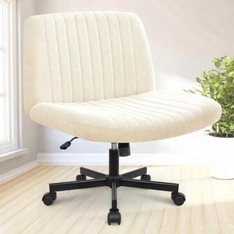 Silla Ergonómica de Oficina sin Brazos con Ruedas,Altura Ajustable (78-90cm), Respaldo Reclinable, Giro 360°, Asiento Acolchado (63x50cm), Base Metálica Negra, para Hogar y Escritorio