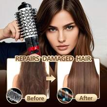 一步式丰盈美发造型器 - 热风梳。二合一卷发/直发功能，360°自动旋转，1000瓦功率，2个可替换梳头，陶瓷涂层令秀发柔顺亮泽，适合所有发质。完美的节日礼物。 - 彩色 - 查看 7