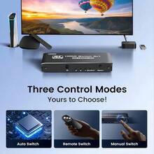 8K HDMI 2.1 Switch With Remote Control -3-Port Automatic Switching Distributor, Suitable For PS/4 Xbo.Computers And Apple TV | Supports VRR ALLM,HDR 10, Dolby Vision | USB Powered - Black - View 6
