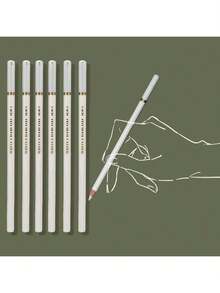 Estilo6 Lápices de Carbón de Color Blanco, , Respetuoso con el Medio Ambiente, Suave, Medio Duro, útil, Alto Brillo, Color Blanco, Juego de Lápices de Dibujo para Pintar Y ColorearVersión mejorada - 1 - Ver 2