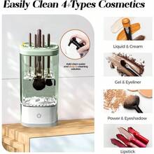 3-In-1 Electric Makeup Brush Cleaner (Cleaning + Storage + Drying) Comes With A Silicone Pad, A USB-Powered Beauty Cleaning Tool, Suitable For Various Makeup Brush Sizes, Silent Operation, A Must-Have Beauty Tool For Women. - trắng - Xem 3