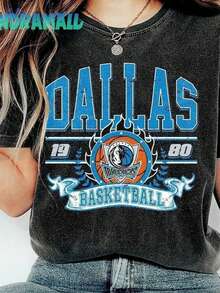 Dallas Mavericks Basketball Vintage 90s Sweatshirt, Gift For Mavericks Fans - 黑色 - 查看 1
