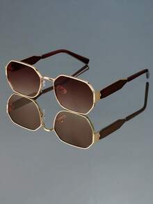 New Retro Classic Small Frame Rectangle Fashion Glasses Men Women Punk Personalized Hip Hop Festival Party Street Shooting Catwalk Fashion Glasses - Multicolor - View 3