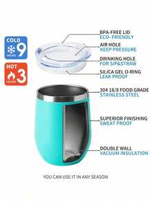 1pc 12oz Customized Stainless Steel Double Wall Vacuum Insulated Egg-Shaped Tumbler, Customized Mug, Customized Stainless Steel Insulated Coffee Cup, Personalized Water Bottle - Multicolor - View 8