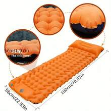Colchoneta inflable para acampar al aire libre con almohada, colchón de aire ultraligero con bomba incorporada, cama de aire ligera para senderismo, esterilla plegable para picnic, esterilla de playa, almohada inflable para siesta, almohada inflable para coche, colchoneta inflable para pijamada de Navidad - Multicolor - Ver 8