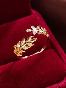1pc Fashionable Butterfly Opening Ring With Synthetic Zirconia Stone - Multicolor - View 8