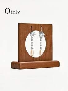Oirlv 1个木制耳环展示架，女士耳环悬挂式首饰收纳架 - 實木耳環架 - 查看 7