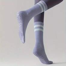 4 Pairs Women's Yoga Socks, Striped Sports Warm Non-Slip Breathable Socks Suitable For Pilates And Dancing - Multicolor - View 1