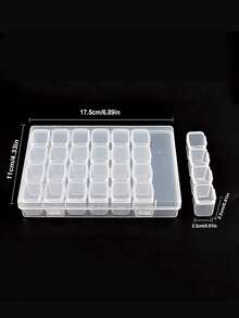 2pcs 28-Slot Nail Art Tool Organizer Box, Disassemblable Plastic Jewelry Box For Nail Accessories, Shockproof - Multicolor - View 9