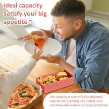 1pc 700ml Rectangular Bento Lunch Box, Fashionable & Portable Japanese-Style Lunch Box With Airtight Seal, Utensils, Microwave & Heating , Minimalist Design, Large Capacity PP Material - Multicolor - View 7