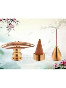EstiloSoporte De Incienso De Cobre, Soporte Para Conos De Incienso, Soporte Para Varillas De Incienso, 3 Estilos, Incense Holder, PequeñO, 1VersióN Mejorada - 1 - Ver 7