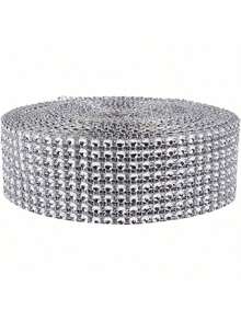 EstiloTendenciaRollo De Cinta De Malla De Diamantes De ImitacióN De 10 Yardas, Cintas De Malla Brillante Para Proyectos De Artes Y Manualidades (Plata)Calidad PremiumVersióN Mejorada - Aire - Ver 1