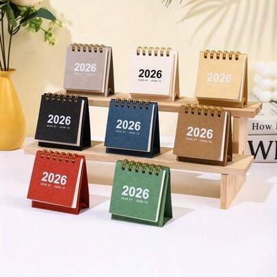 2026 Mini Desk Calendar Set - Monthly Planner With Gold Accents, Compact Design, Perfect For Home, Office, Parties, Valentine's Day And Back To School Gifts, Desk Calendar Set, Office Supplies, Elegant Cover Design, Durable Paper Material, Mini Calendar, Desk Calendar, Calendar Pad, Office Desk Accessories.