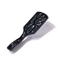 1pc Water Wave Shaped Air Cushion Hair Brush, Medium Size, Square Fluffy Hair Styling Plastic Comb, Women Hair Straightening Brush