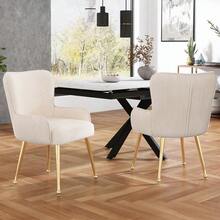 Dining Chairs - Beige+Gold + Velvet - View 12