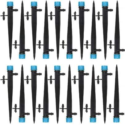 DACUAN 50 Emisores de Riego por Goteo para Tubos de Riego, Pulverizador de Emisor de Goteo Ajustable de 360 Grados con Estaca, Rociadores de Goteo de Riego para Sistema de Riego Para Jardín (verde)