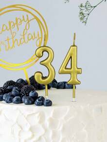0-9 Numeric Candles, Creative Gold Number Candles Suitable For Birthday Party Cakes, Wishing Cake Decorative Candles - Multicolor - View 6