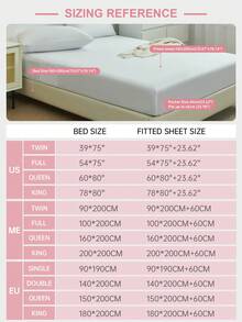 1pc Solid Fitted Sheet, Extra Deep Pocket Fits Mattress 22-26 Inches Deep, Soft Mattress Protector, Mattress Cover For Bed, For All Size Bed -Twin, Full, King, Queen Size Sheet, Machine Washable, Oeko-Tex Certified - Grey - View 4