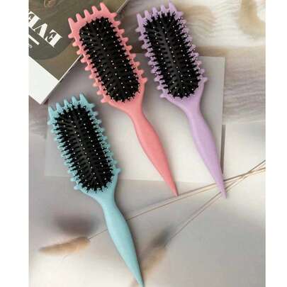 2035brushes Curling Hair Brush, Hair Styling Brush - Anti-Static Nylon Brush Suitable For Curly Hair, Smoothing And Defining Natural Curls, Reducing Frizz And Split Ends, For Women And Men