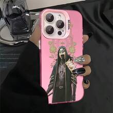 1pcs Gothic Clock And Floral Art Phone Case Compatible With Apple Phone 17ProMax 16 15 14 13 12 11ProMax Pro Xs Max XS X 7plus 8plus Silicone,Shock Proof Vintage,Highend,Personality Elegant,Stunning Can Be Given To Friends,You Can Give It To Yourself - Pink - View 4